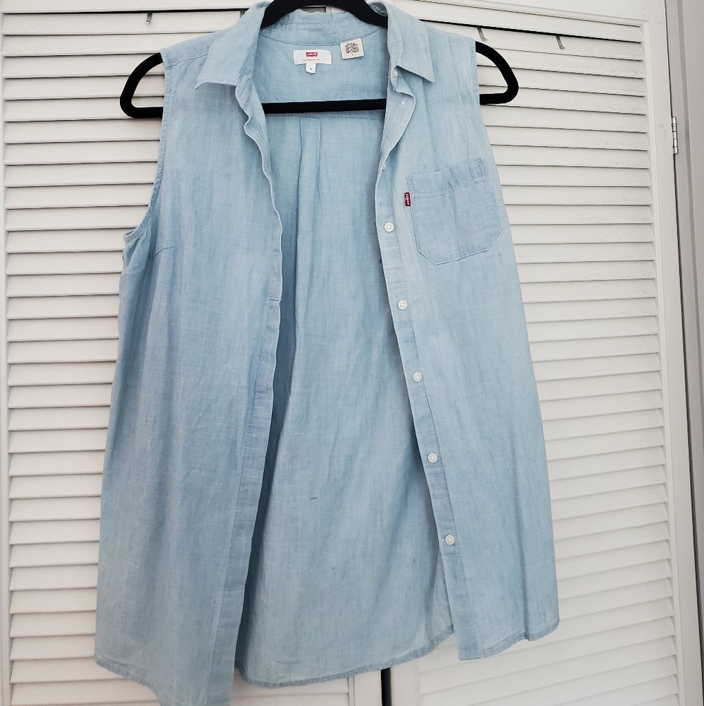 Sleeveless Chambray